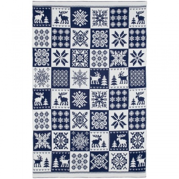 Плед Norse, синий с белым