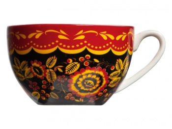 Набор «Моя Россия»: чайно-кофейная пара «Матрешка, хохлома» и книга «Россия» на русском языке