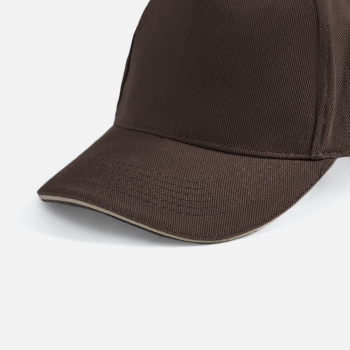 Бейсболка Long Beach, коричневая с бежевым