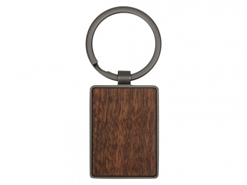Брелок из темного металла и дерева "Timber", черный/темно-коричневый