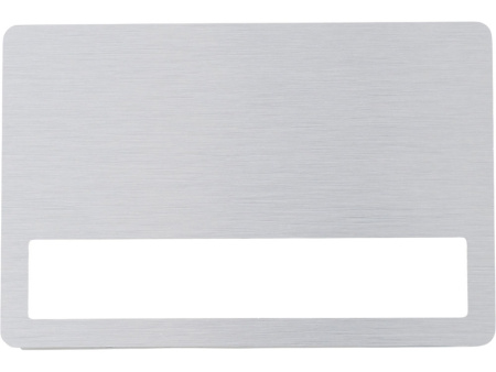 Бейдж металл+ загибушка прозрачная, 90х60мм, серебристый