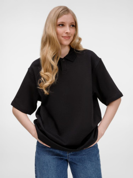 Рубашка поло унисекс Tiimi, черная