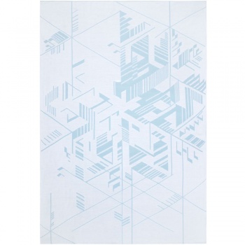 Плед Winterflake, бело-голубой с люрексом